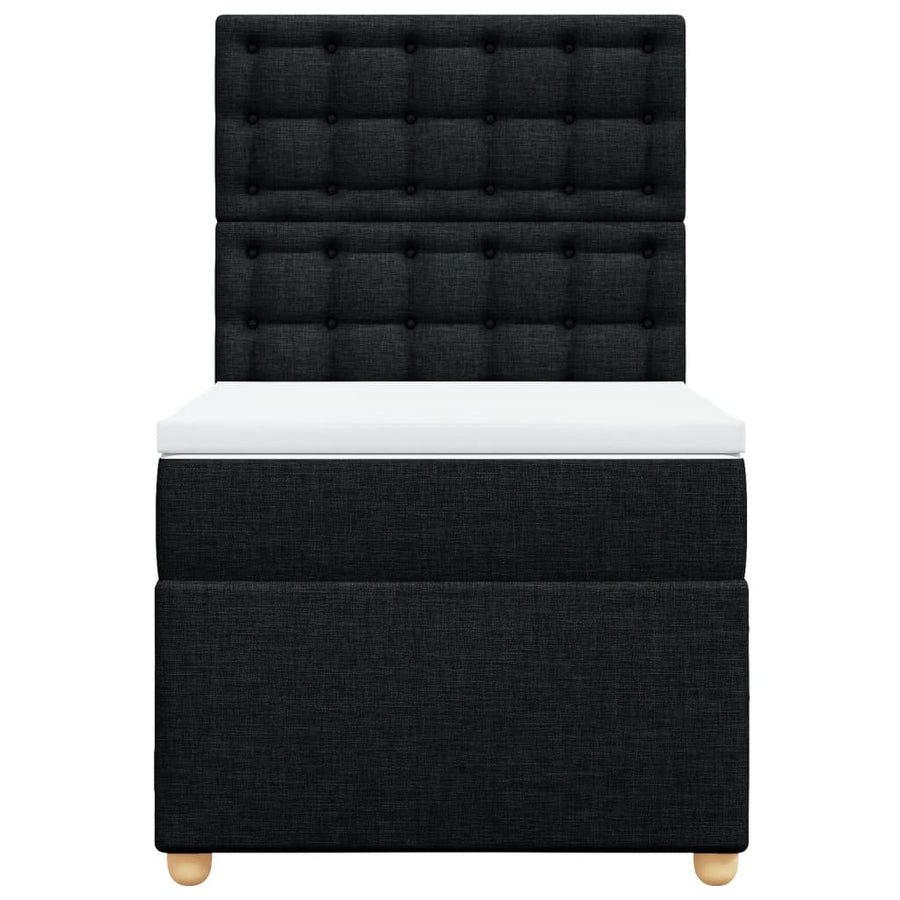 Boxspring met matras stof zwart 80x200 cm