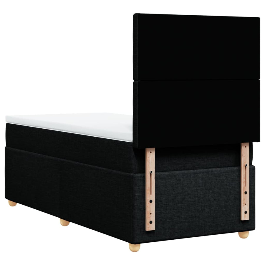 Boxspring met matras stof zwart 80x200 cm