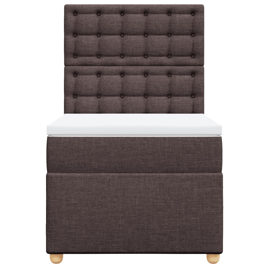 Boxspring Met Matras Stof 80 x 200 cm Donkerbruin