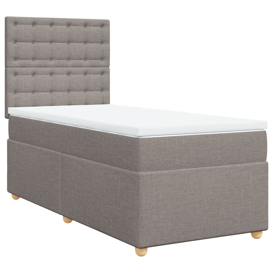 Boxspring Met Matras Stof 80 x 200 cm Taupe