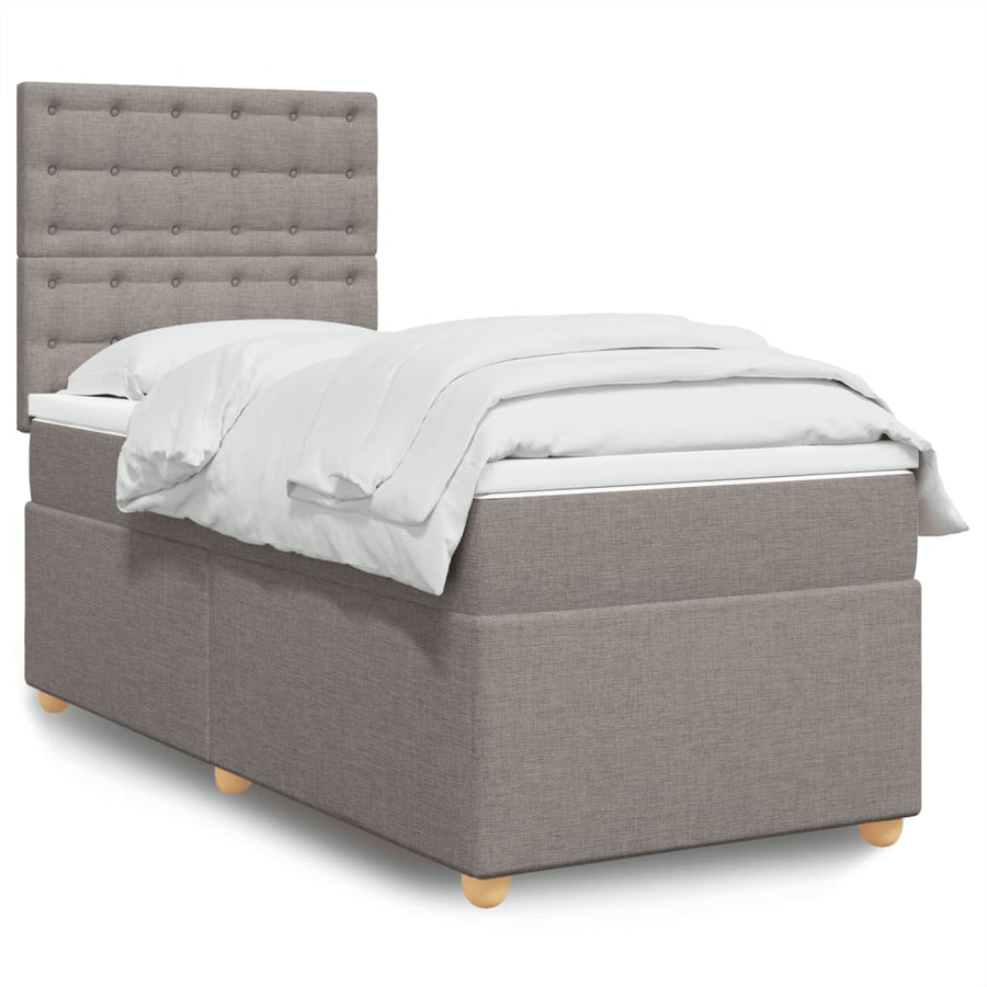 Boxspring Met Matras Stof 80 x 200 cm Taupe