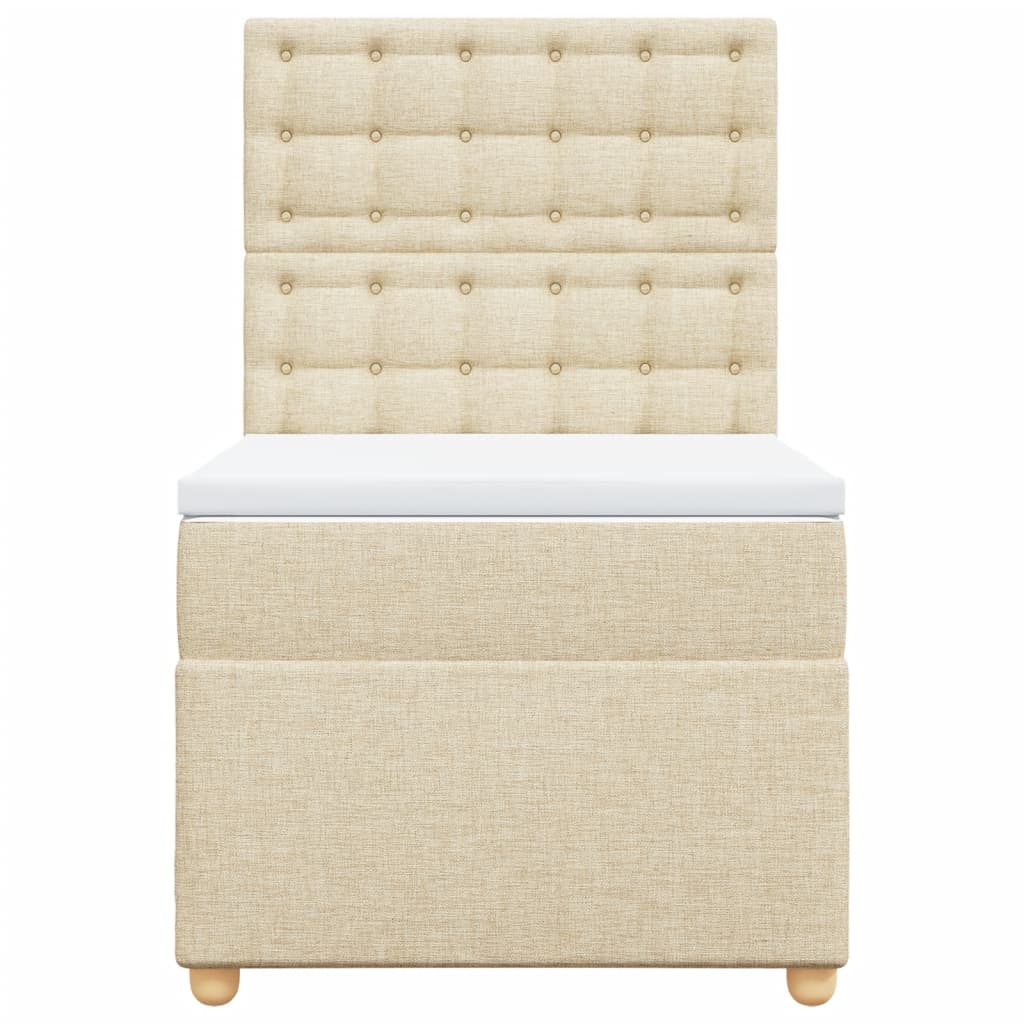 Boxspring met matras stof crèmekleurig 80x200 cm