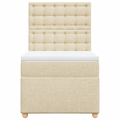 Boxspring met matras stof crèmekleurig 80x200 cm