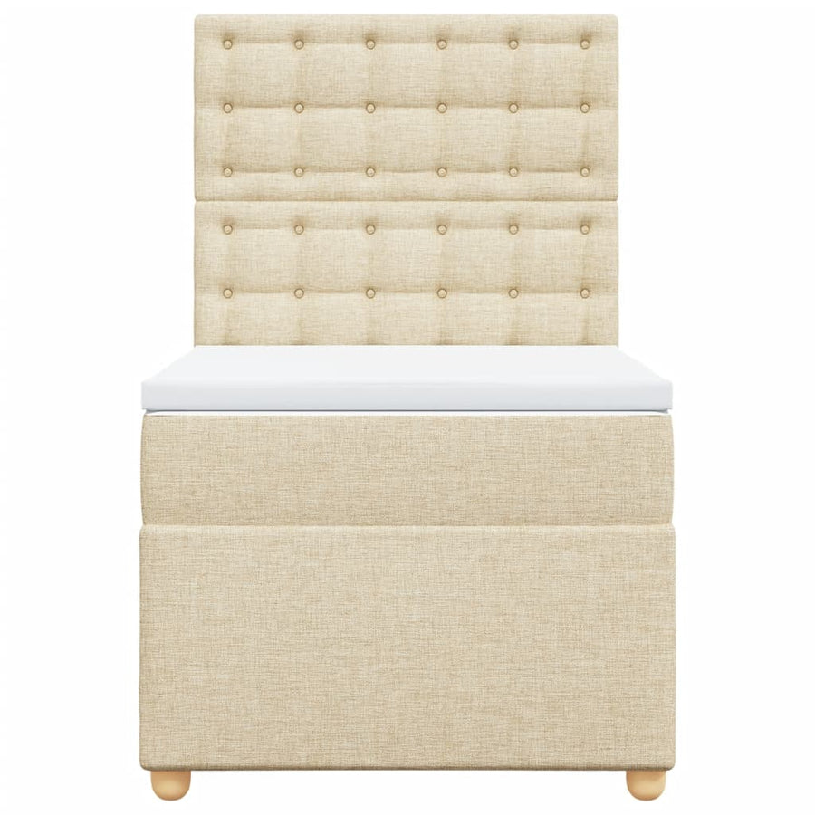 Boxspring met matras stof crèmekleurig 80x200 cm