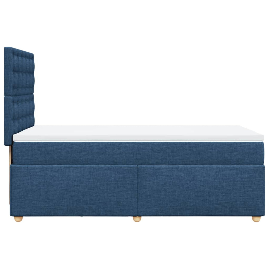 Boxspring met matras stof blauw 80x200 cm