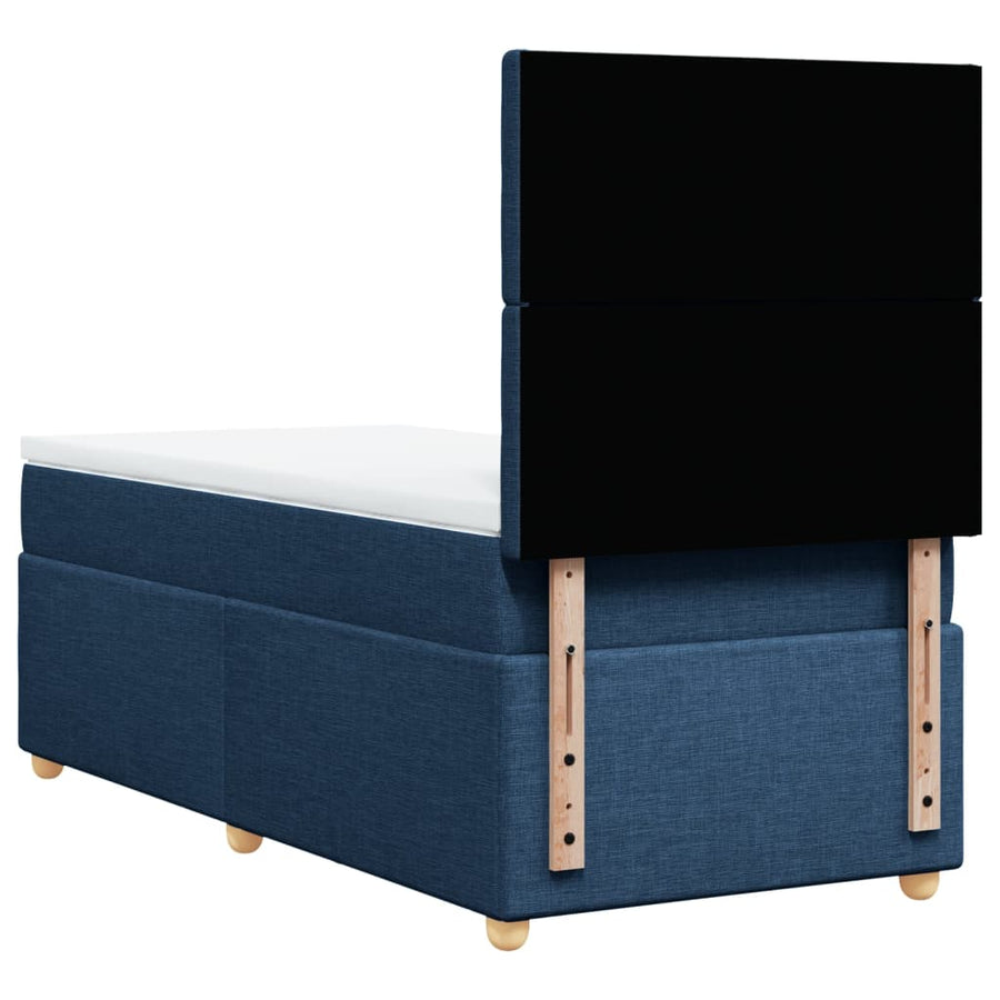 Boxspring met matras stof blauw 80x200 cm