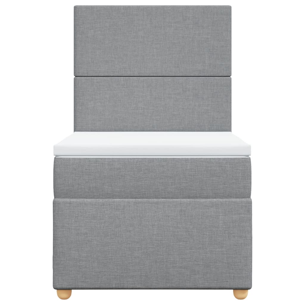 Boxspring met matras stof lichtgrijs 90x190 cm