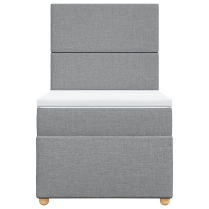 Boxspring met matras stof lichtgrijs 90x190 cm