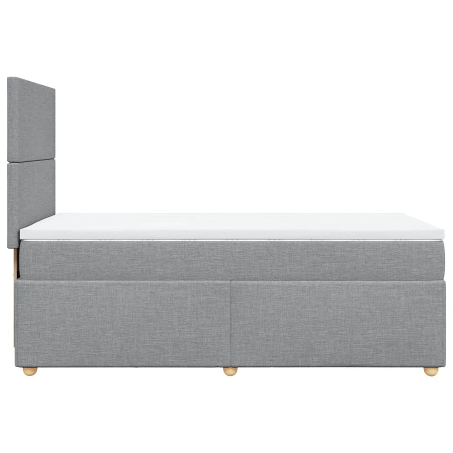 Boxspring met matras stof lichtgrijs 90x190 cm