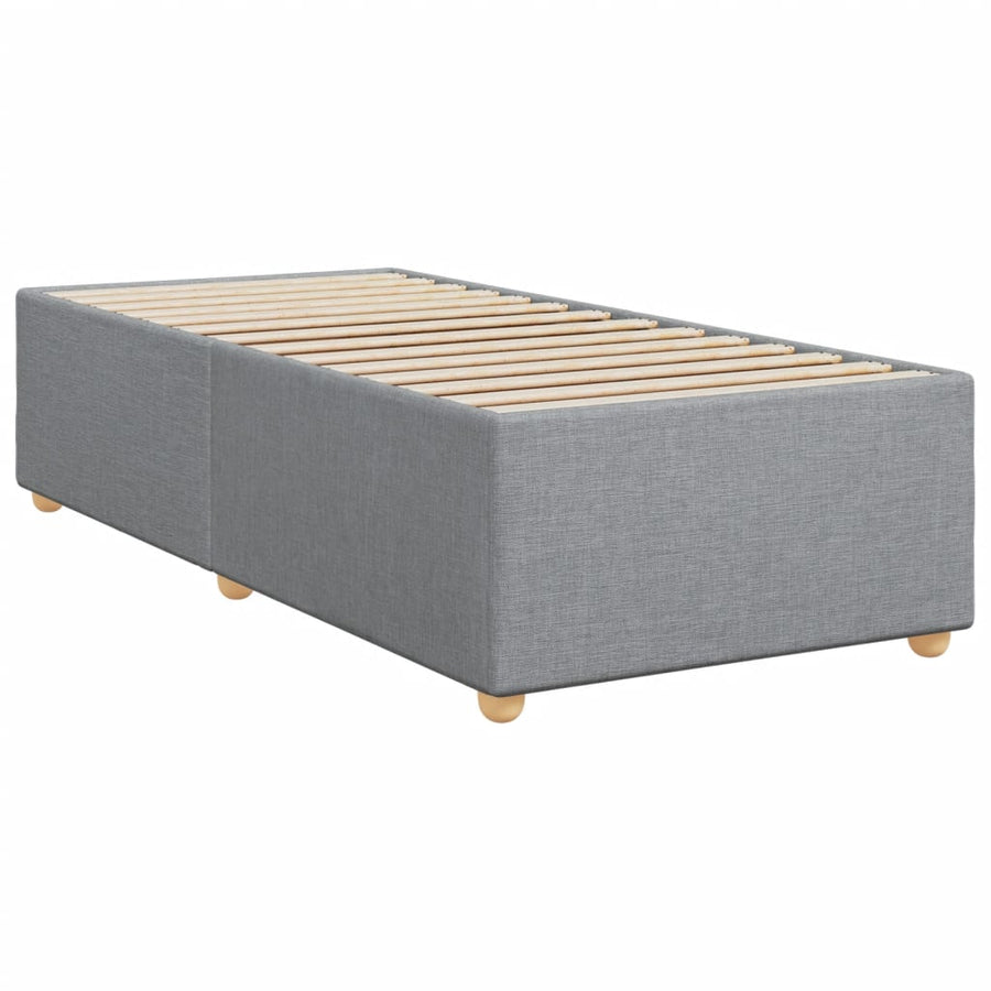 Boxspring met matras stof lichtgrijs 90x190 cm