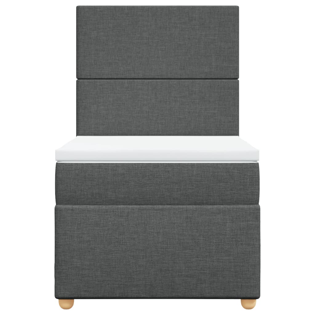Boxspring met matras stof donkergrijs 90x190 cm