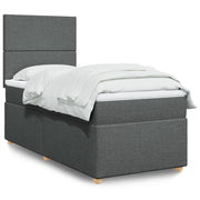Boxspring met matras 90x190 cm donkergrijs