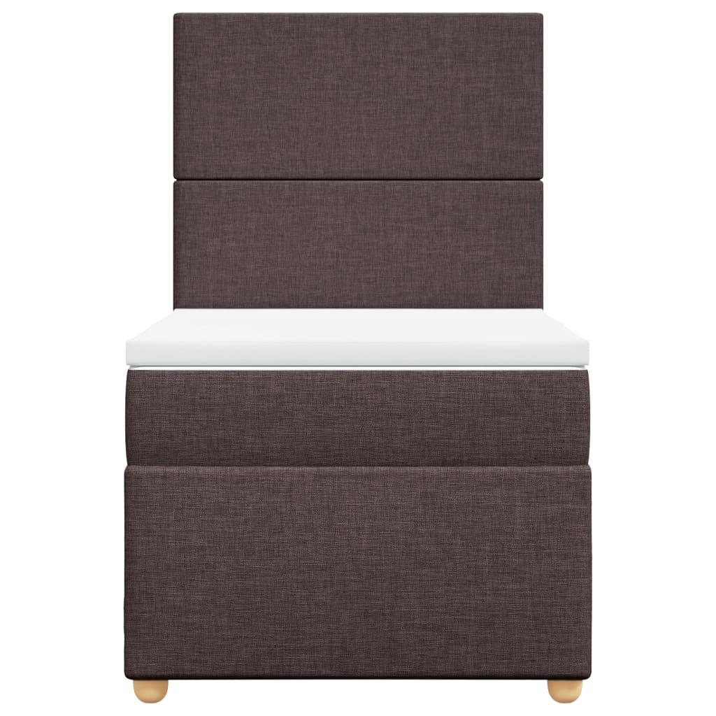 Boxspring met matras stof donkerbruin 90x190 cm