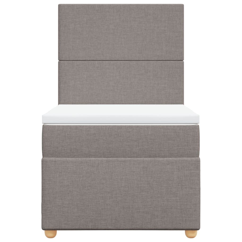 Boxspring met matras stof taupe 90x190 cm