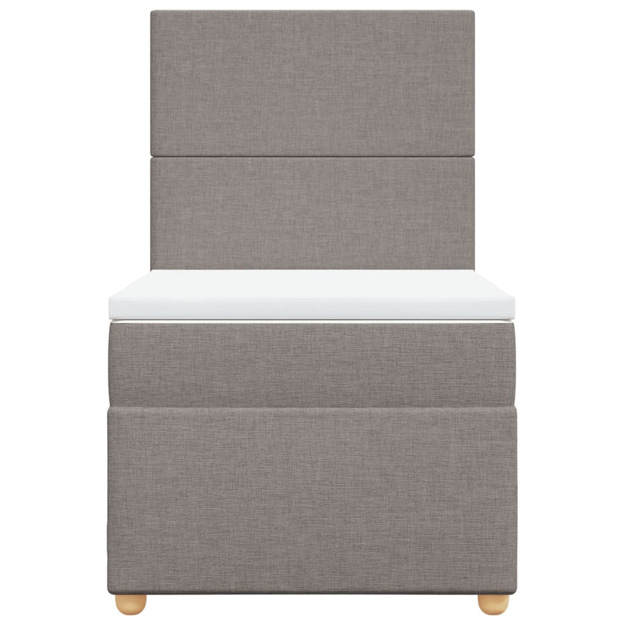 Boxspring met matras stof taupe 90x190 cm