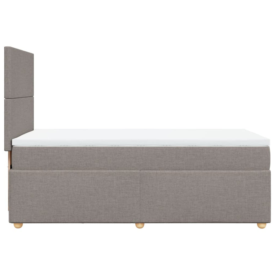 Boxspring met matras stof taupe 90x190 cm