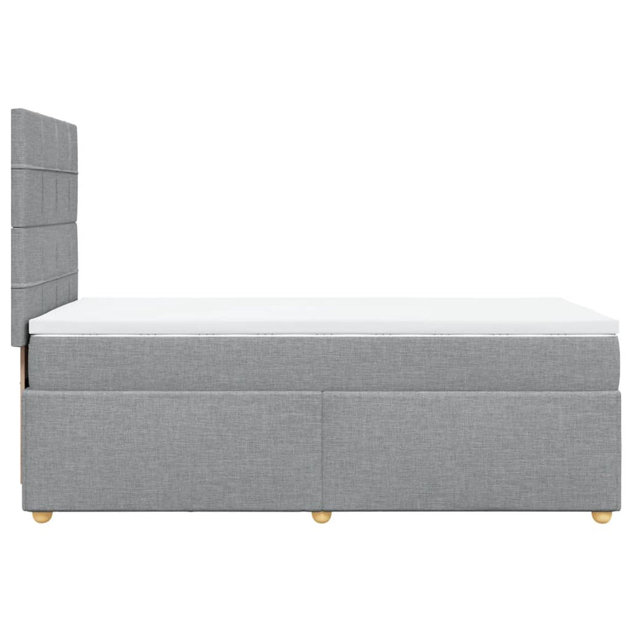 Boxspring met matras stof lichtgrijs 90x190 cm