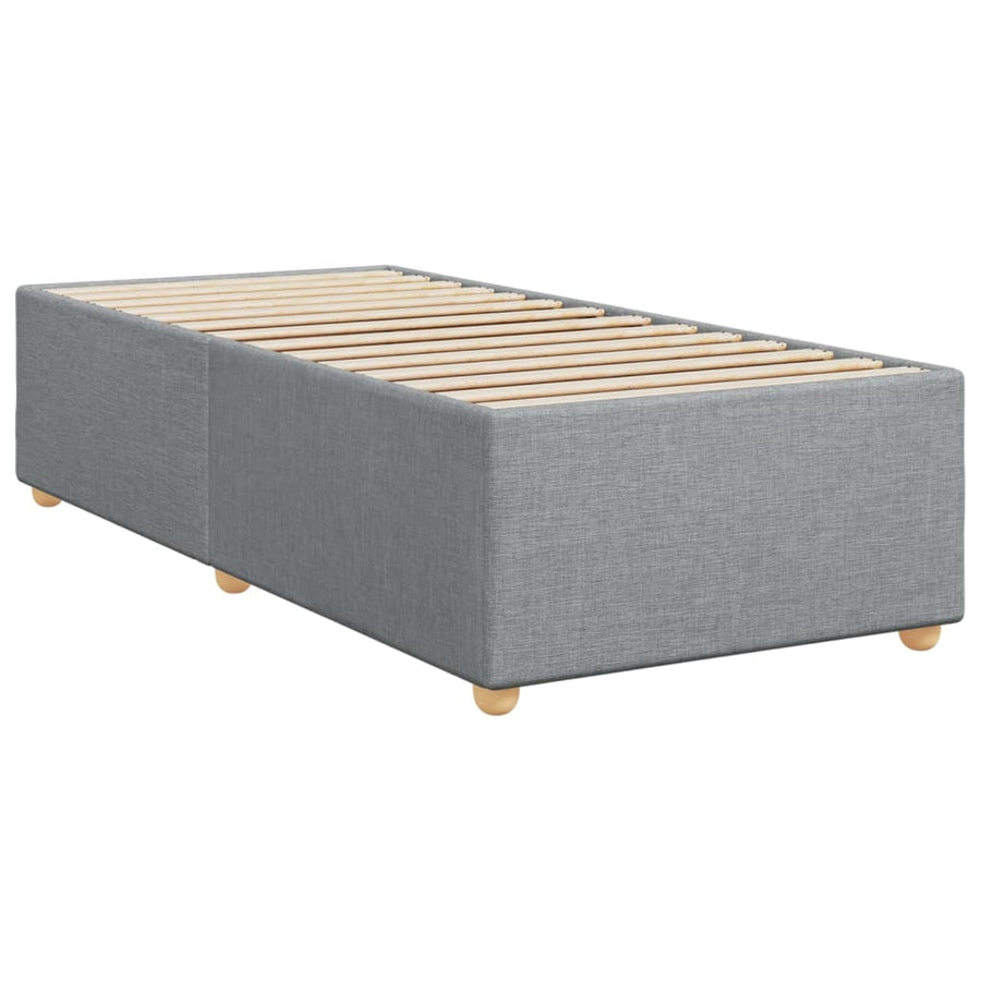 Boxspring met matras stof lichtgrijs 90x190 cm