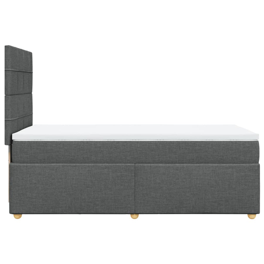 Boxspring met matras stof donkergrijs 90x190 cm