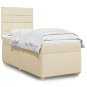 Boxspring crèmekleurig 90x190 cm met matras