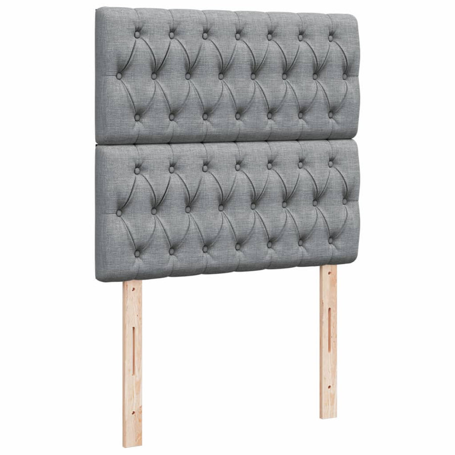 Boxspring met matras stof lichtgrijs 90x190 cm
