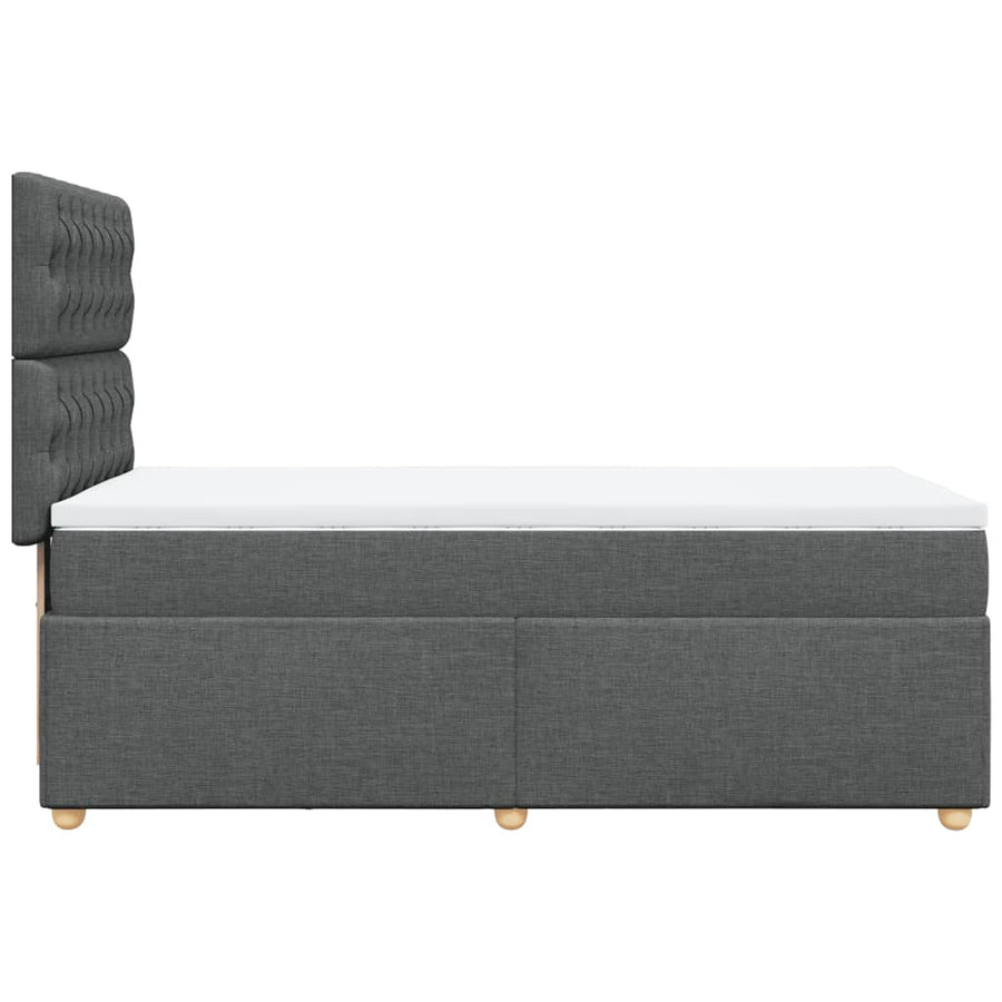Boxspring met matras stof donkergrijs 90x190 cm