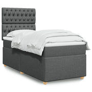 Boxspring met matras 90x190 cm donkergrijs