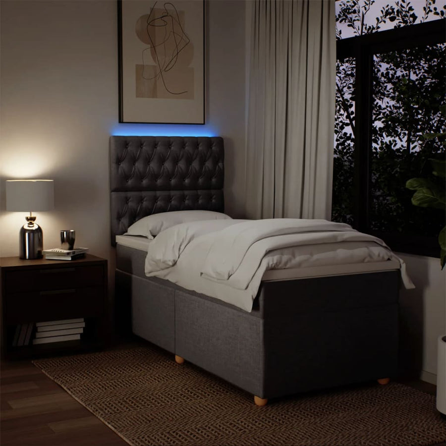 Boxspring met matras stof taupe 90x190 cm