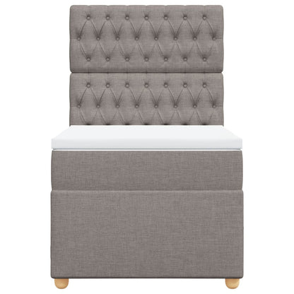 Boxspring met matras stof taupe 90x190 cm