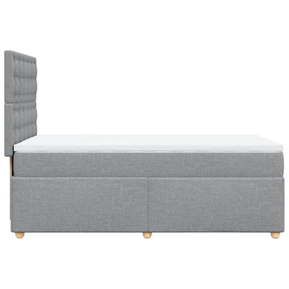 Boxspring met matras stof lichtgrijs 90x190 cm