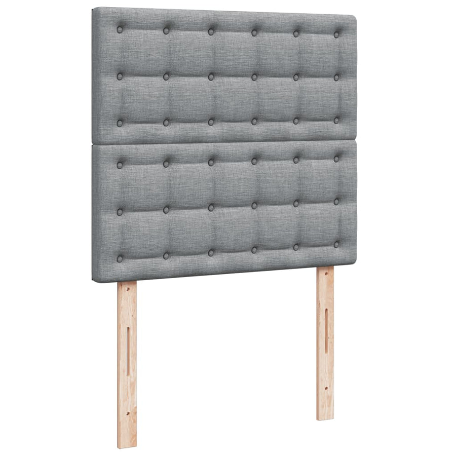 Boxspring met matras stof lichtgrijs 90x190 cm