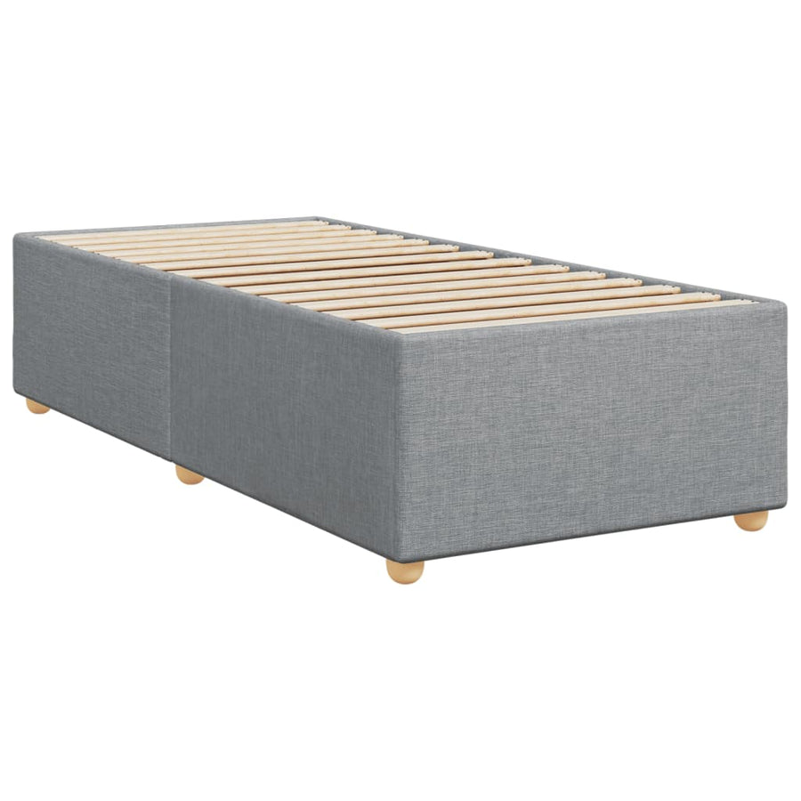 Boxspring met matras stof lichtgrijs 90x190 cm