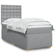 Boxspring met matras 90x190 cm lichtgrijs