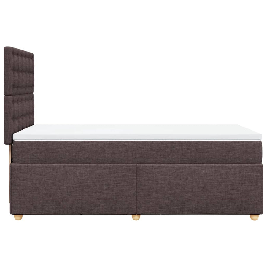 Boxspring met matras stof donkerbruin 90x190 cm