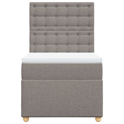 Boxspring met matras stof taupe 90x190 cm