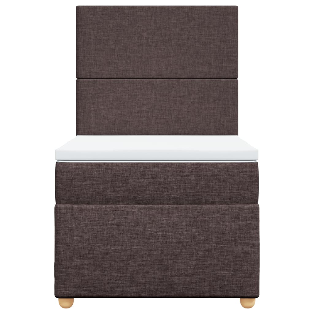 Boxspring met matras stof donkerbruin 90x200 cm