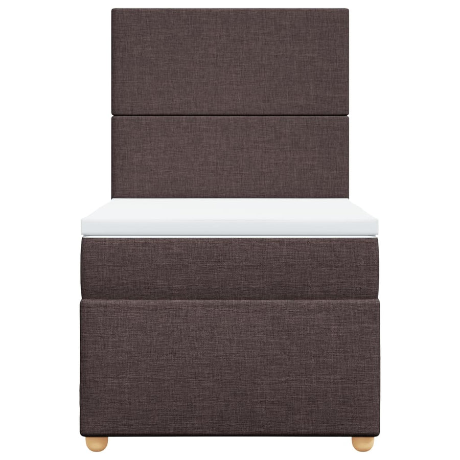 Boxspring met matras stof donkerbruin 90x200 cm