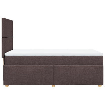 Boxspring met matras stof donkerbruin 90x200 cm