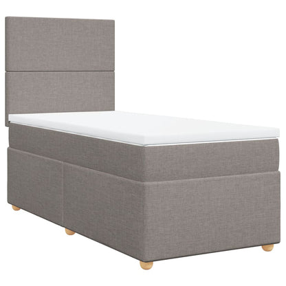 Boxspring met matras stof taupe 90x200 cm