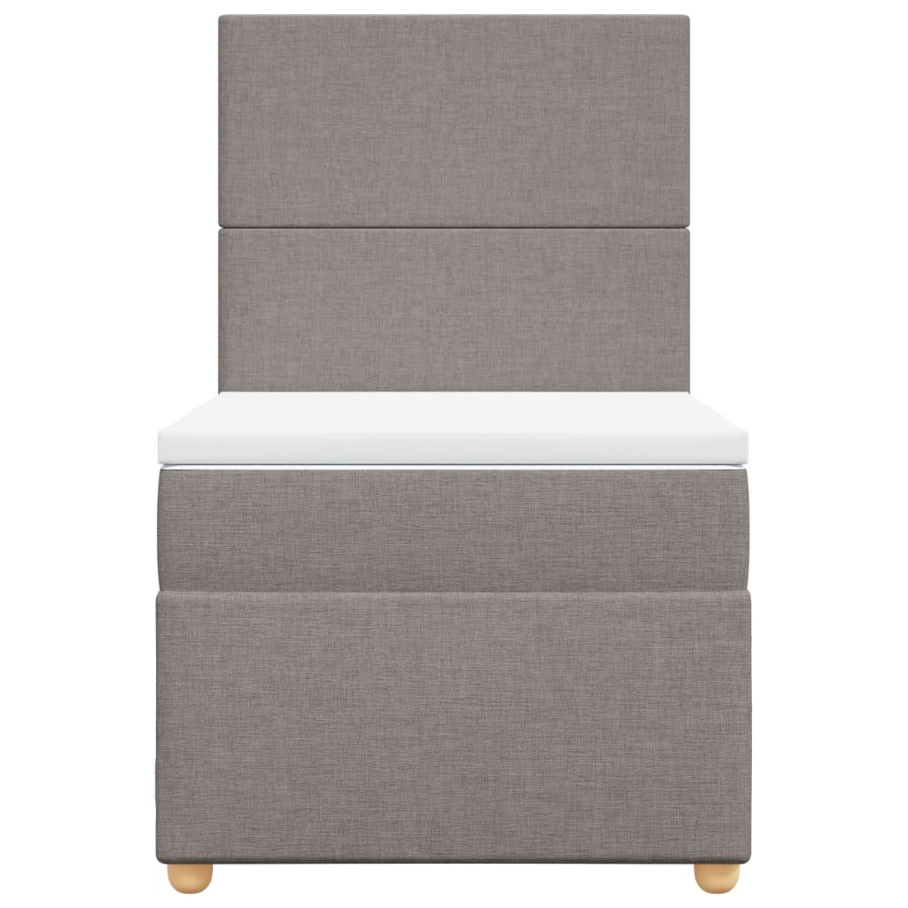 Boxspring met matras stof taupe 90x200 cm