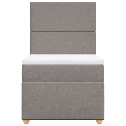 Boxspring met matras stof taupe 90x200 cm