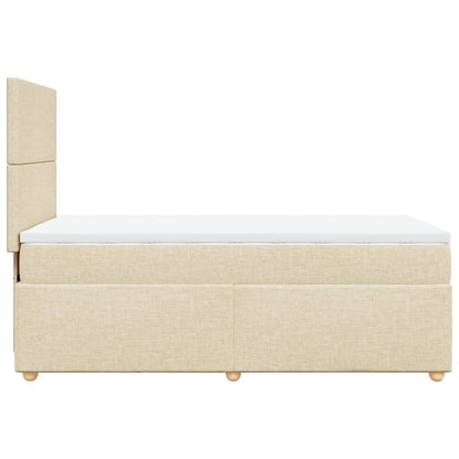 Boxspring met matras stof crèmekleurig 90x200 cm