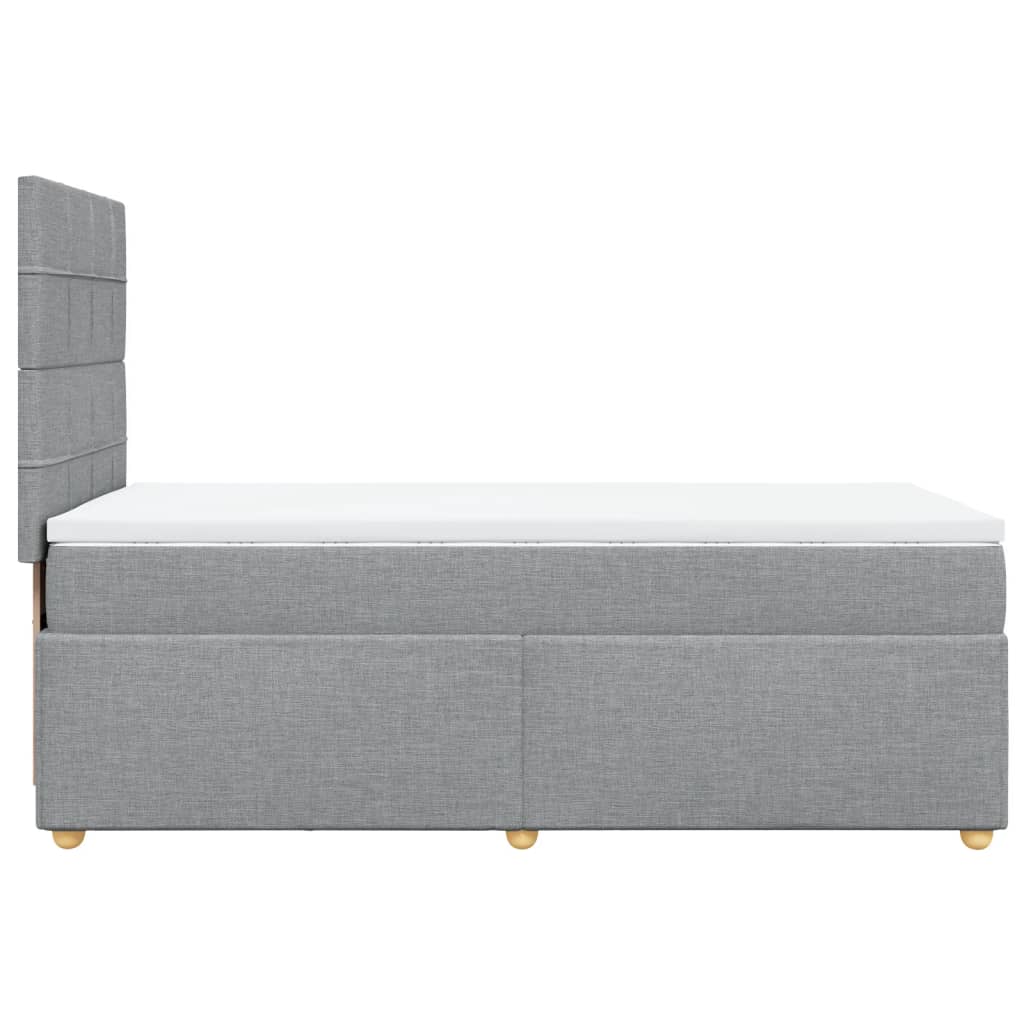 Boxspring met matras stof lichtgrijs 90x200 cm