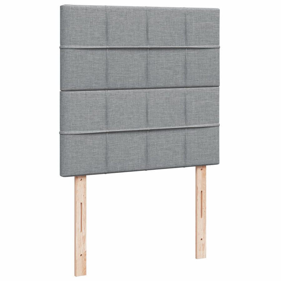 Boxspring met matras stof lichtgrijs 90x200 cm