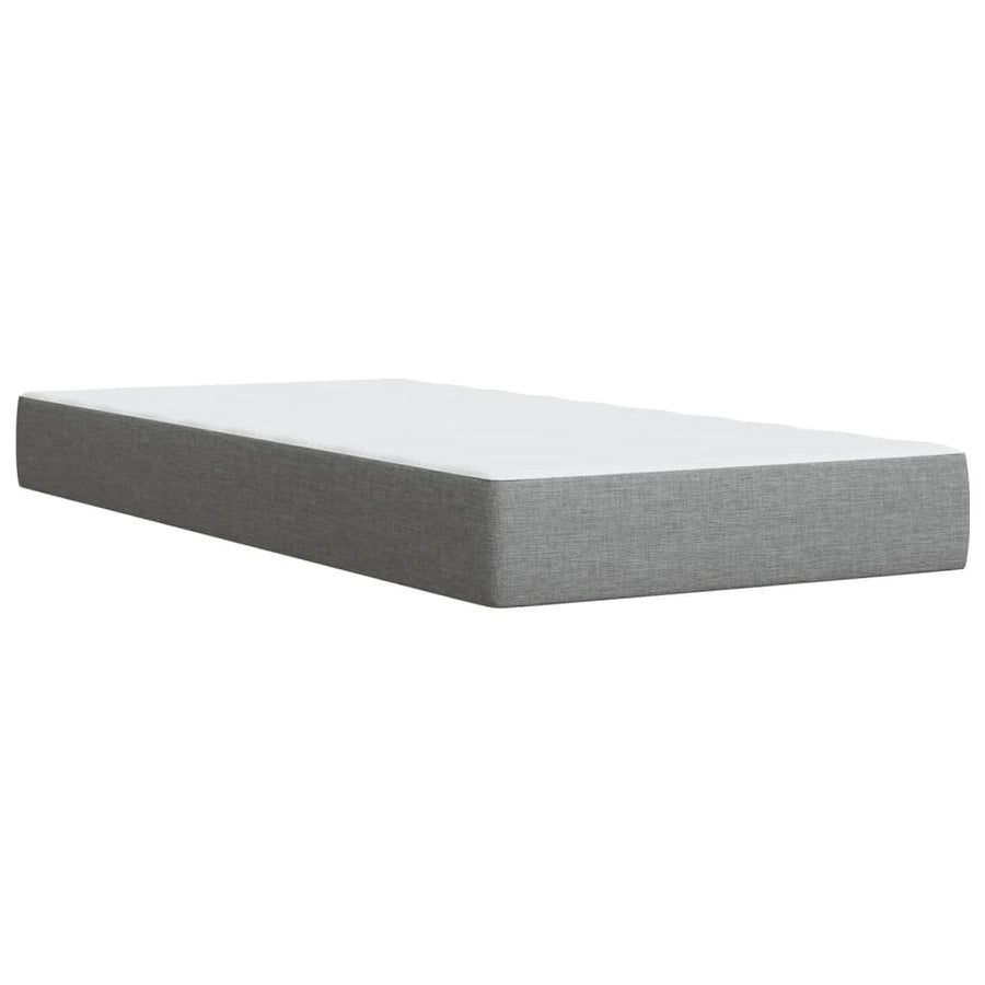 Boxspring met matras stof lichtgrijs 90x200 cm