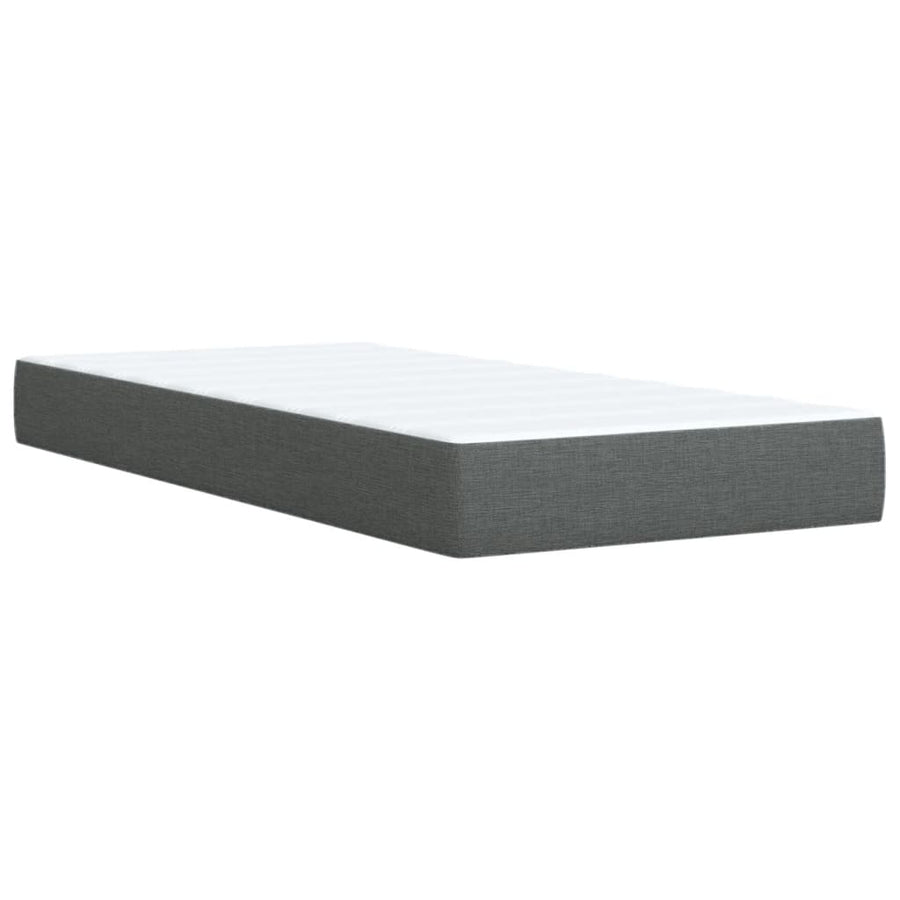 Boxspring met matras stof donkergrijs 90x200 cm