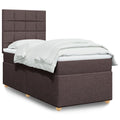 Boxspring met matras stof donkerbruin 90x200 cm