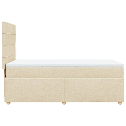 Boxspring met matras stof crèmekleurig 90x200 cm