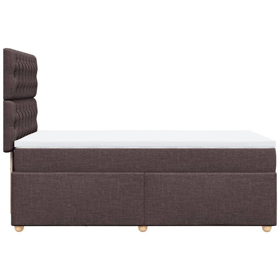 Boxspring met matras stof donkerbruin 90x200 cm