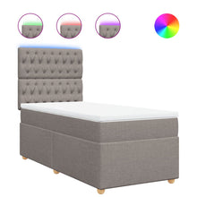 Boxspring met matras stof taupe 90x200 cm